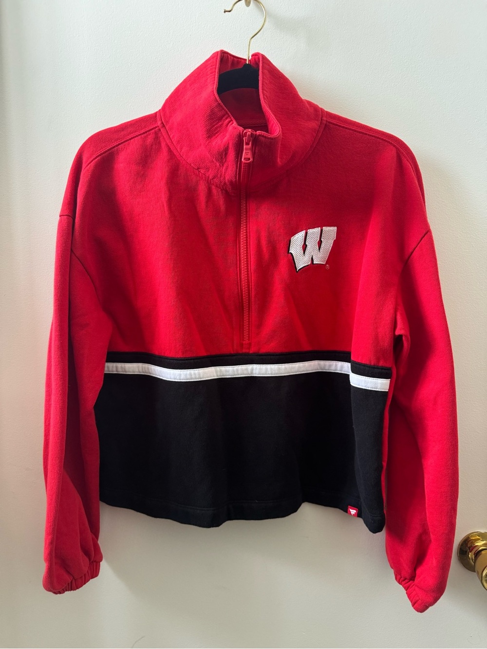 Wisconsin Badgers Fanatics Women's Fleece Half-Zip Jacket - Red